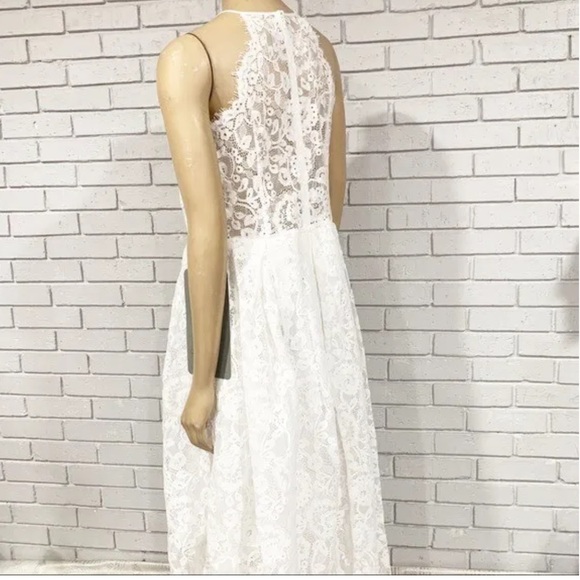 ASOS Edition Valerie Lace Halter Neck Midi Wedding Dress - Picture 2 of 3